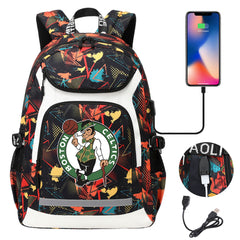 Boston Celtics Backpack School Notebook Travel Bags With USB