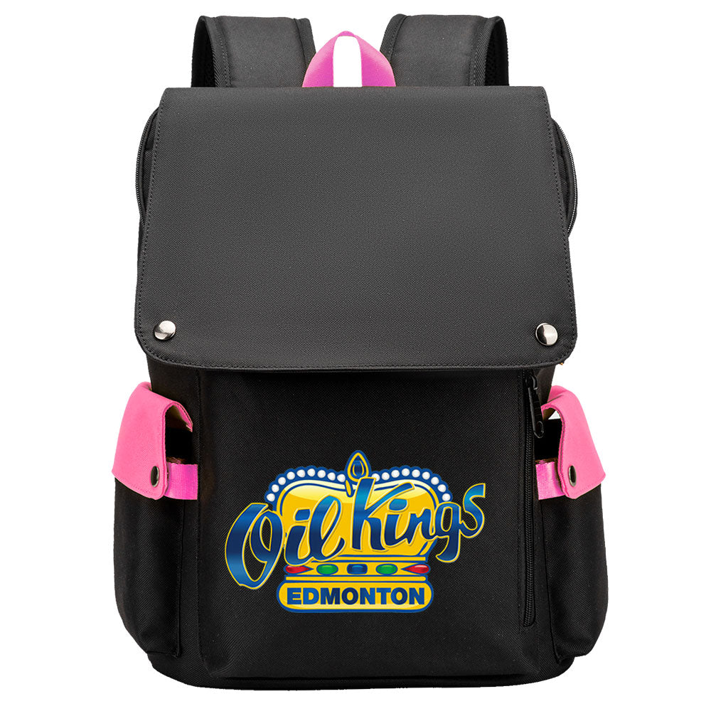 Edmonton Oil Kings Hockey Team School Backpack Oxford Laptop Bag