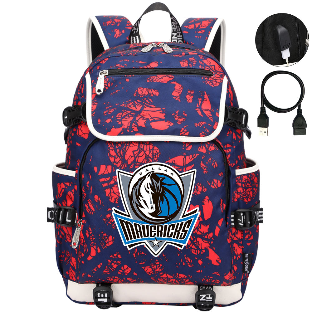 Dallas Mavericks Backpack School Notebook Travel Bags
