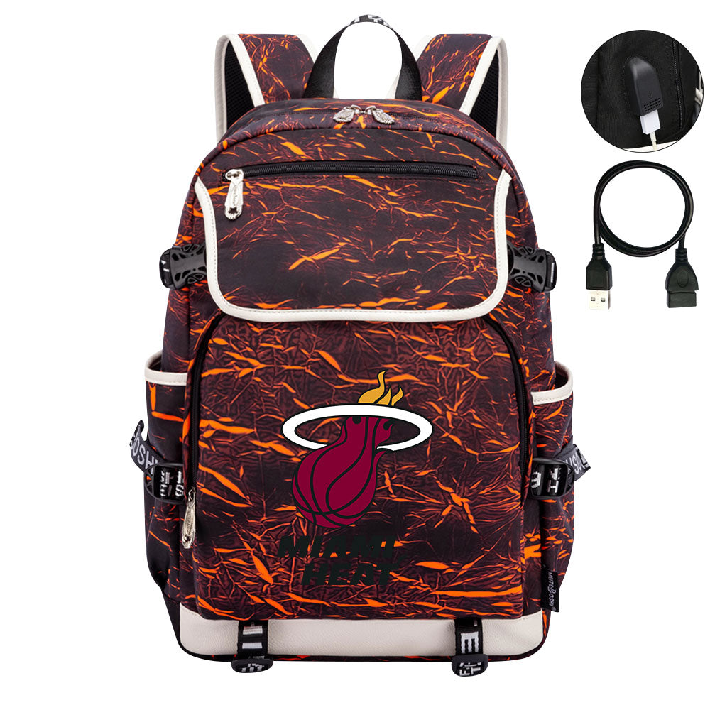 Miami Heat Backpack School Notebook Travel Bags