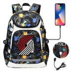Portland Trail Blazers Backpack School Notebook Travel Bags With USB
