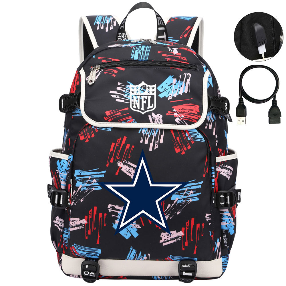 Dallas Cowboys Football Team Rugby Backpack School Notebook Travel Bag