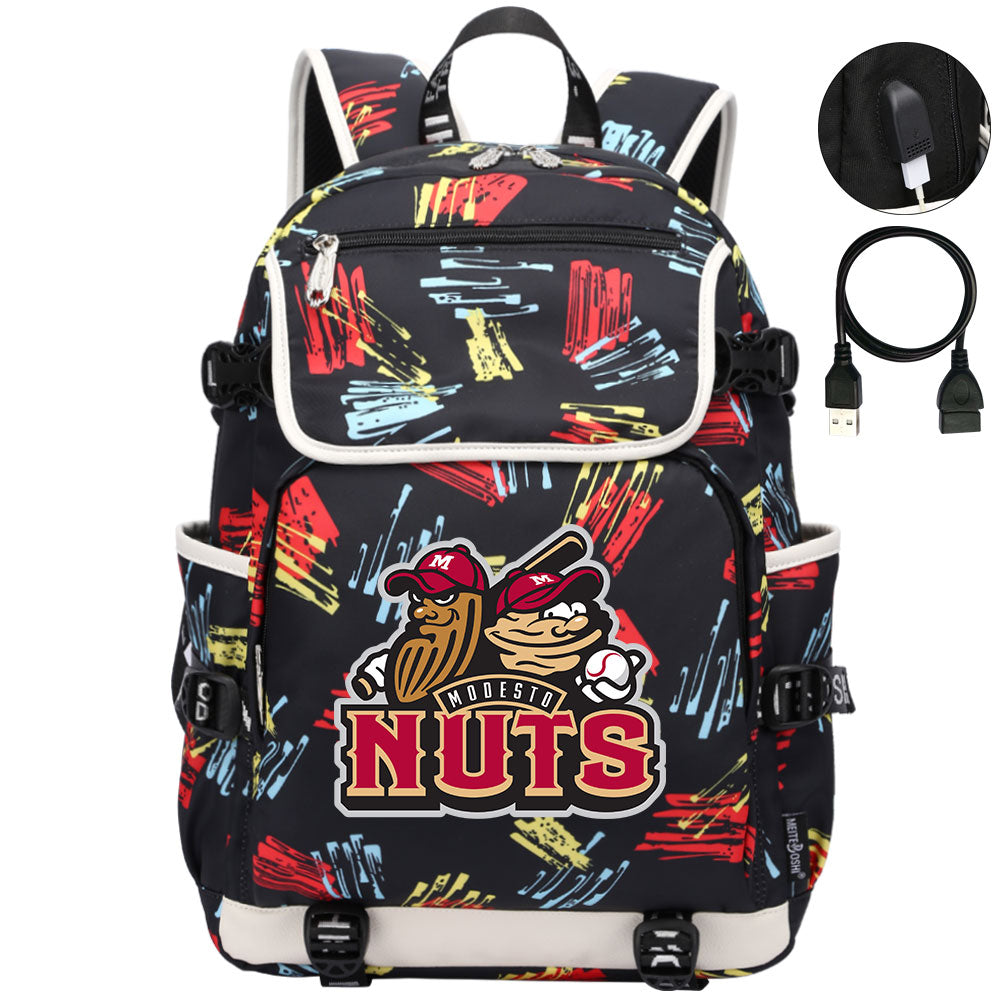 Modesto Nuts Backpack School Notebook Travel Bags