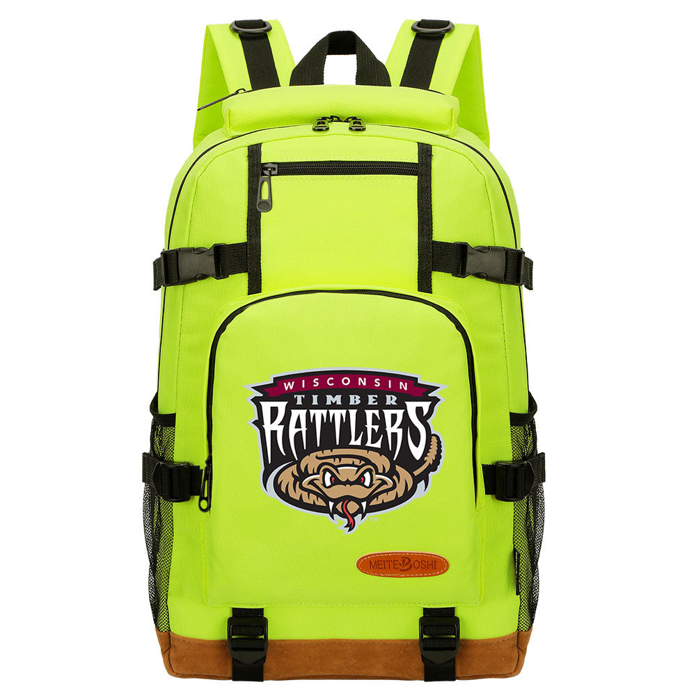 Wisconsin Timber Rattlers Waterproof Backpack School Notebook Travel Bag