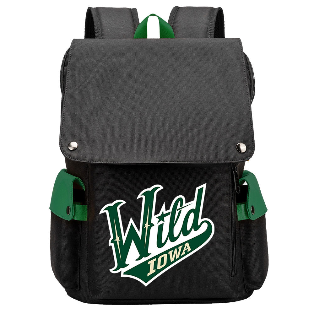 Iowa Wild Hockey Team School Backpack Oxford Laptop Bag