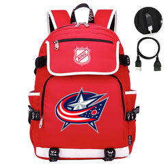 Columbus Blue Jackets Hockey League Backpack School Notebook Travel Bag