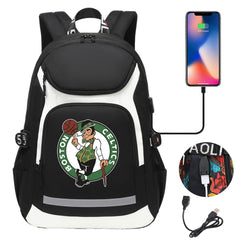 Boston Celtics Backpack School Notebook Travel Bags With USB