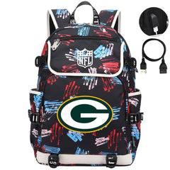Green Bay Packers Football Team Rugby Backpack School Notebook Travel Bag