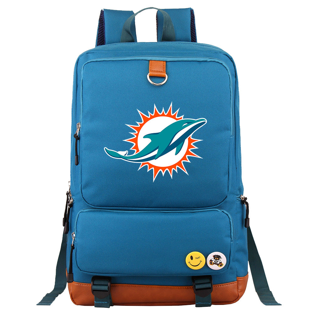 Miami Dolphins Football Team Rugby Proof Backpack NoteBook Laptop School Bag