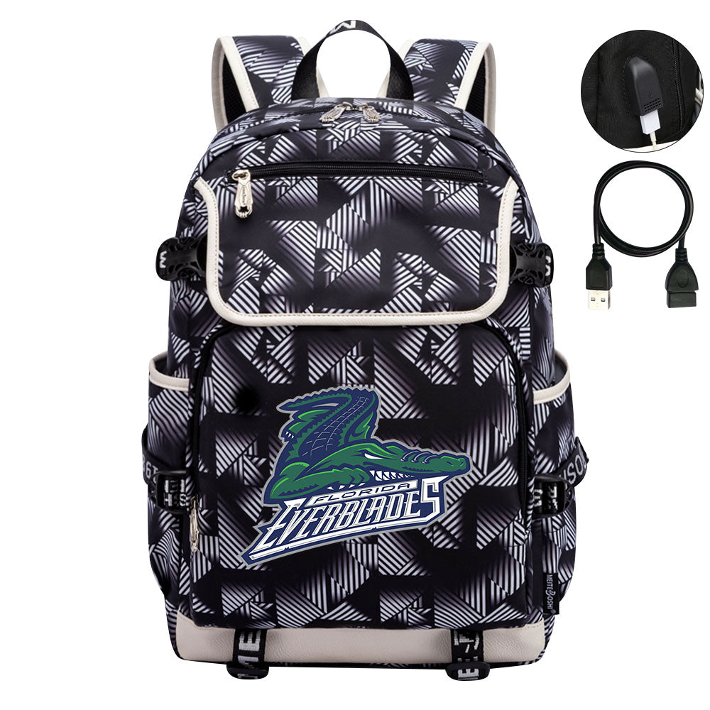 Florida Everblades Hockey League Backpack School Notebook Travel Bag