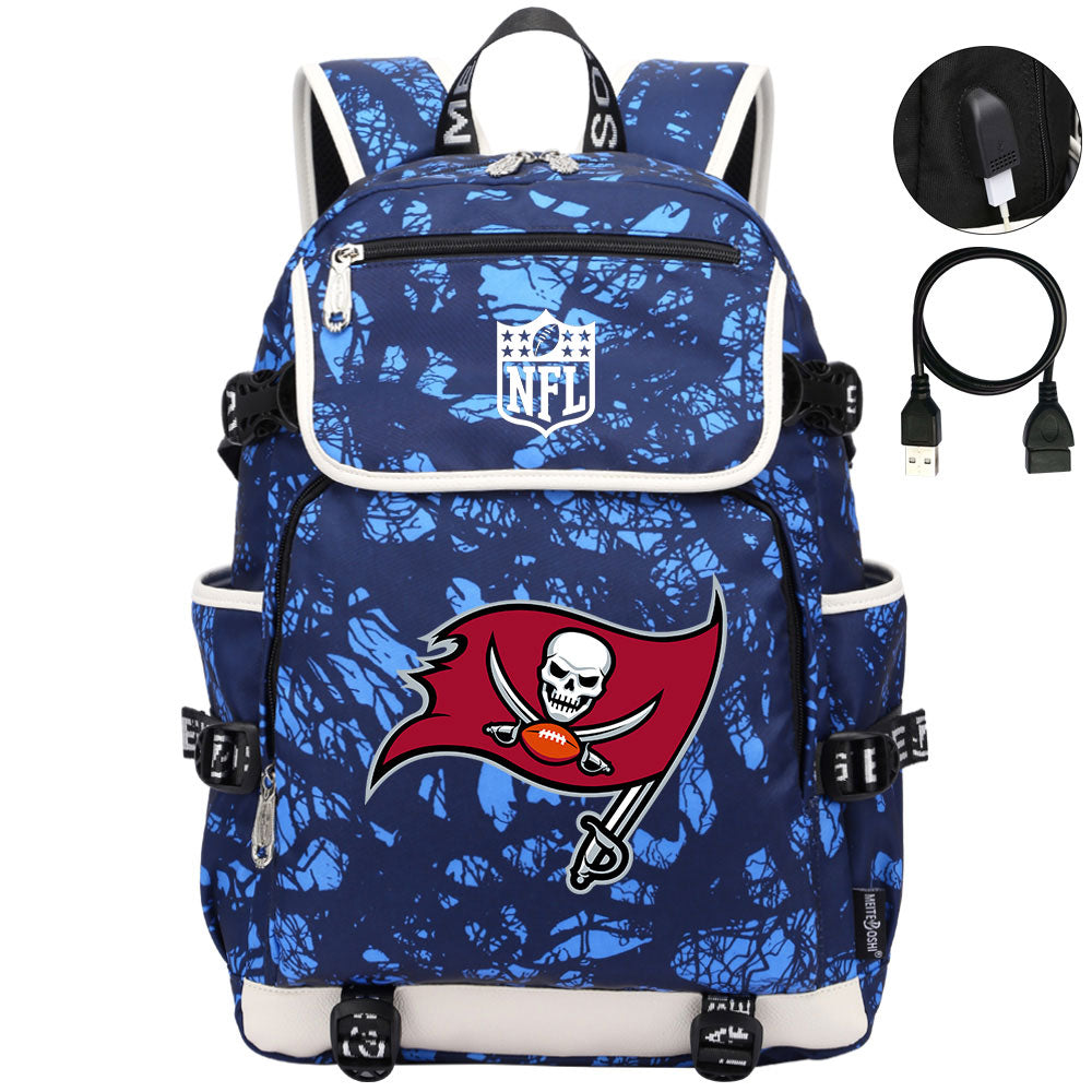 Tampa Bay Buccaneers Football Rugby Backpack School Notebook Travel Bags