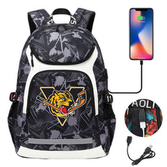 Victoriaville Tigres Backpack School Notebook Travel Bags With USB