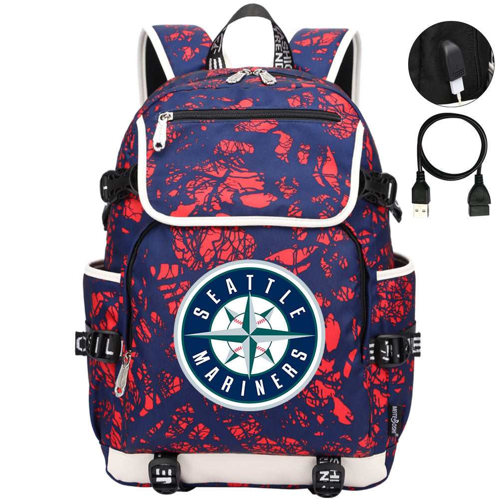 Seattle Mariners Backpack School Notebook Travel Bags
