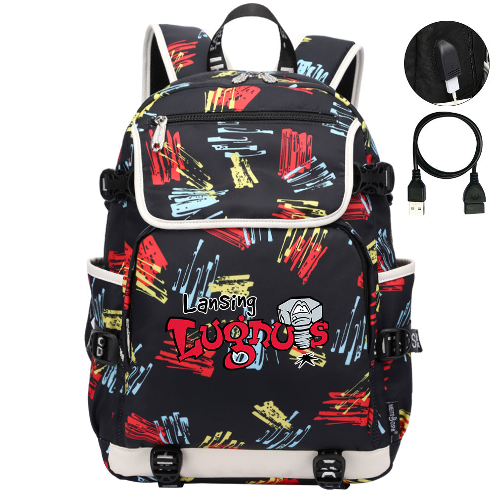 Lansing Lugnuts Backpack School Notebook Travel Bags