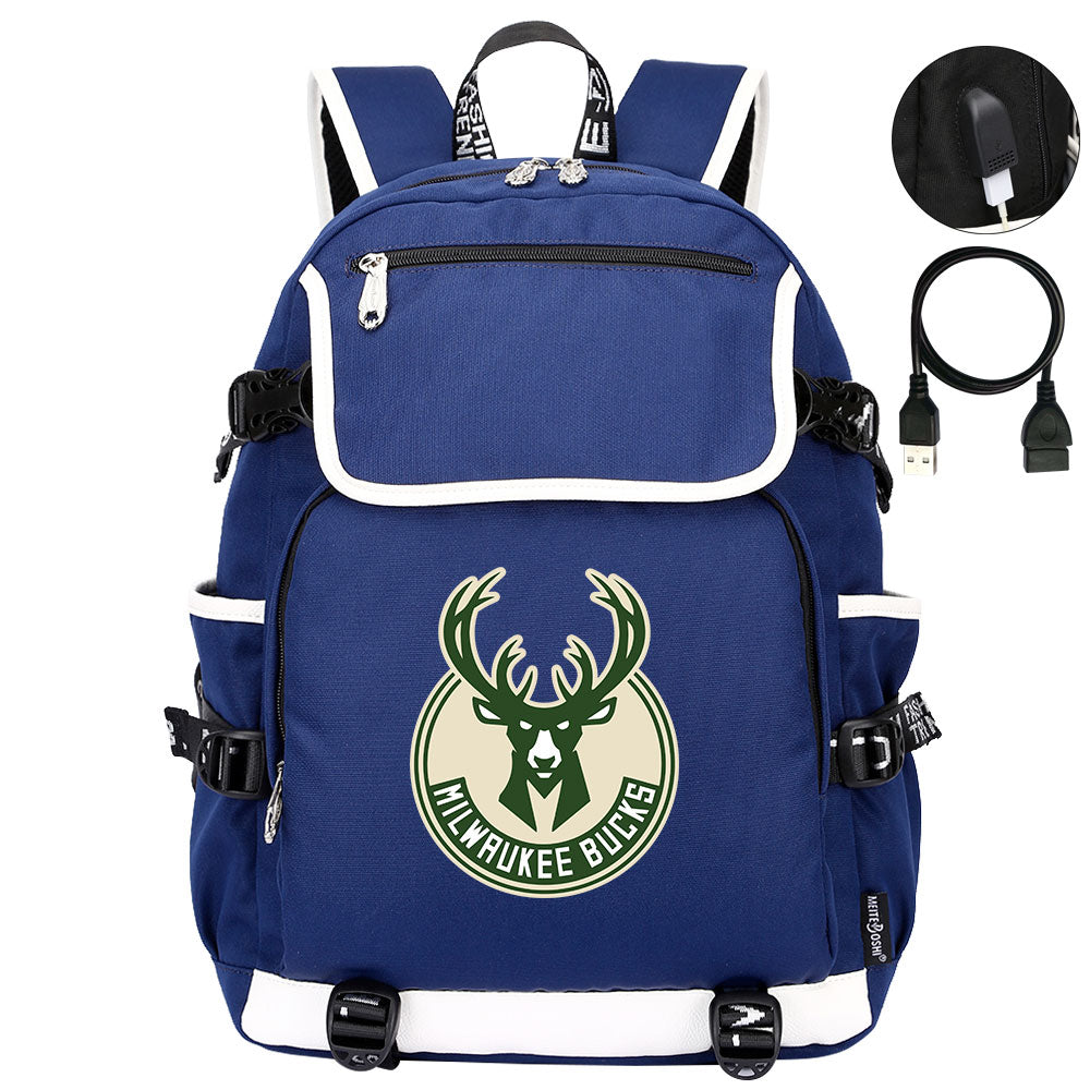 Milwaukee Bucks Backpack School Notebook Travel Bags