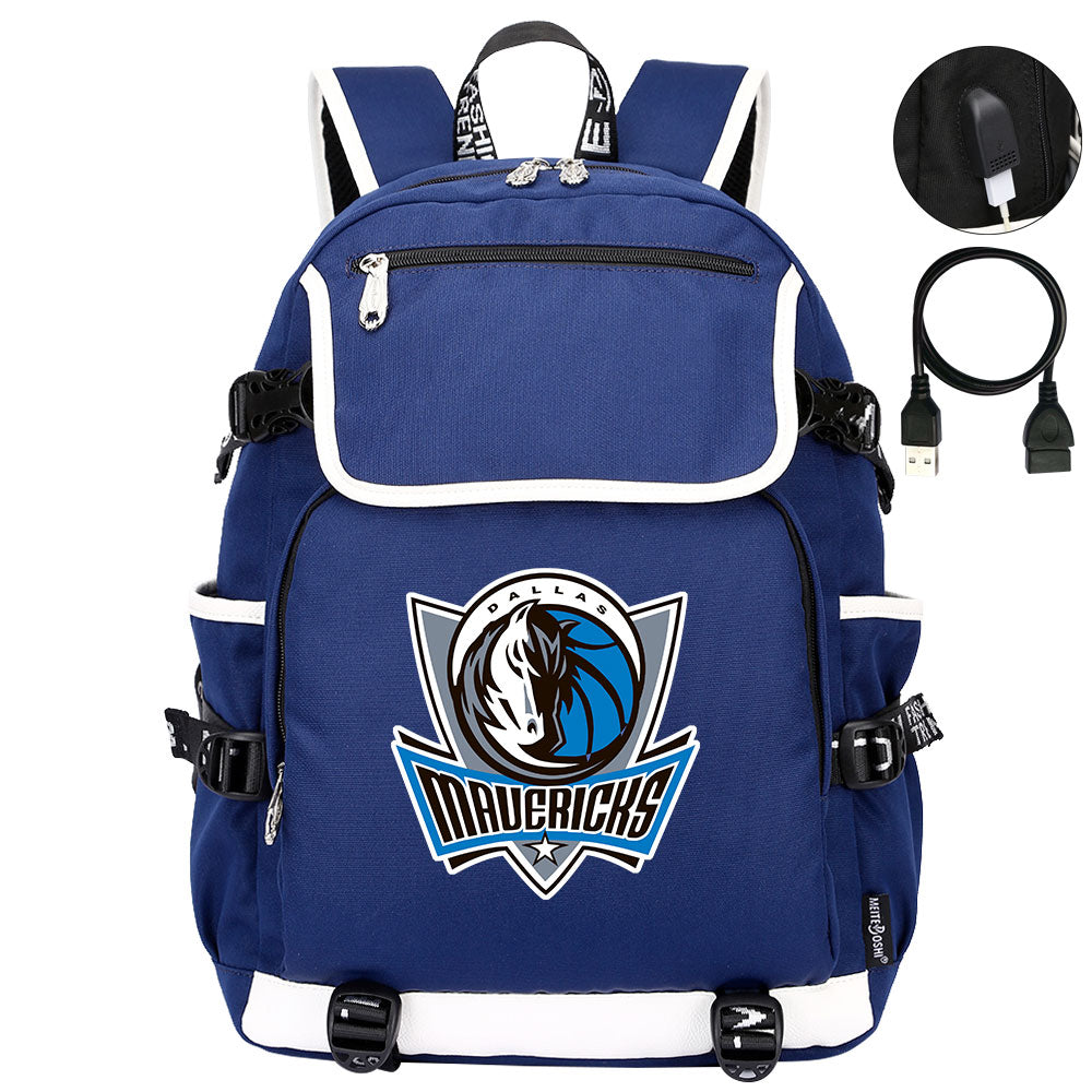 Dallas Mavericks Backpack School Notebook Travel Bags