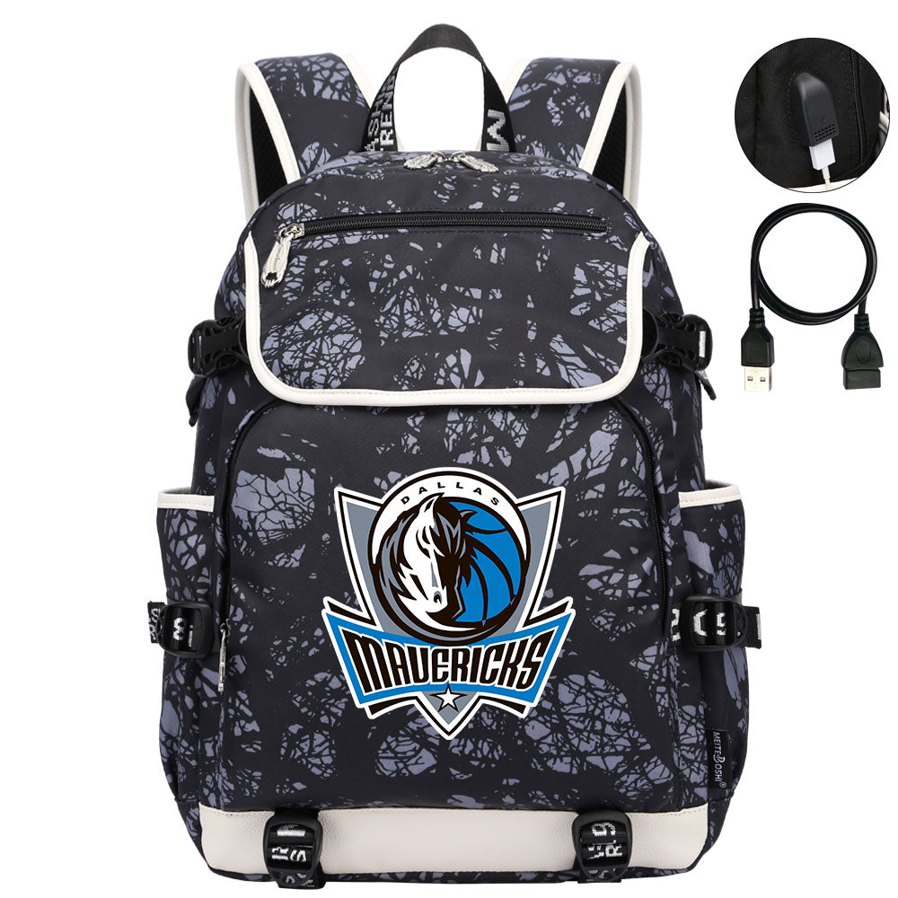 Dallas Mavericks Backpack School Notebook Travel Bags