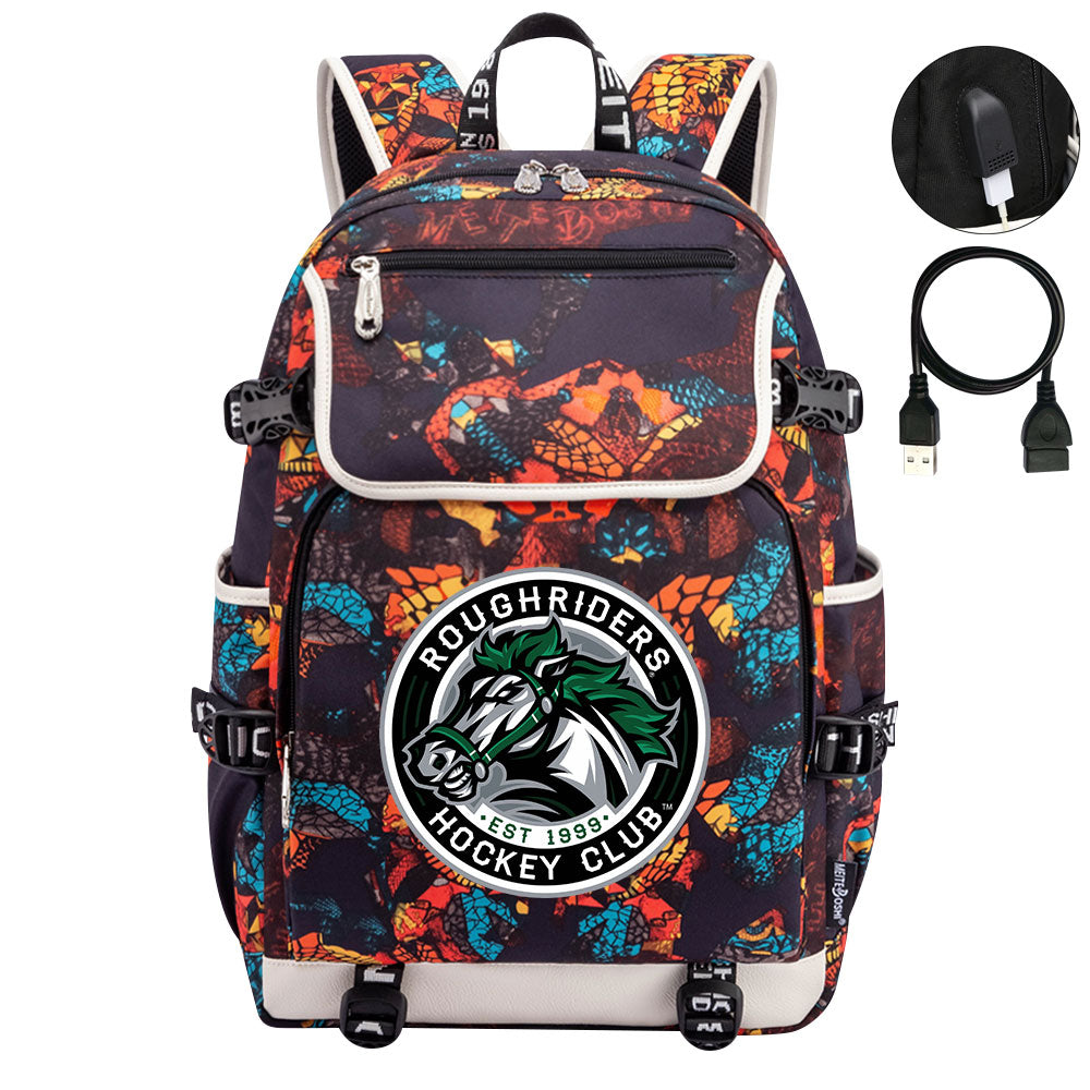 Roughriders Hockey League Backpack School Notebook Travel Bag