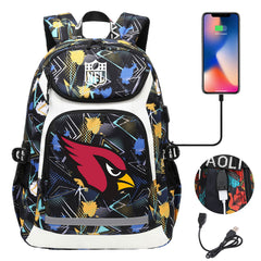 Arizona Cardinals Football Rugby Backpack School Notebook Travel Bags With USB