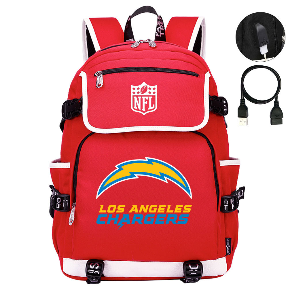 Los Angeles Chargers Football Rugby Backpack School Notebook Travel Bags