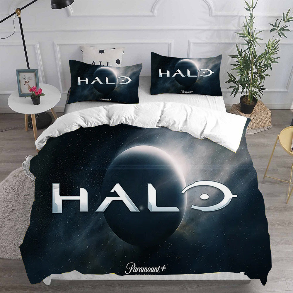 Halo 2 Cosplay Bedding Set Duvet Cover Pillowcases Halloween Home Decor