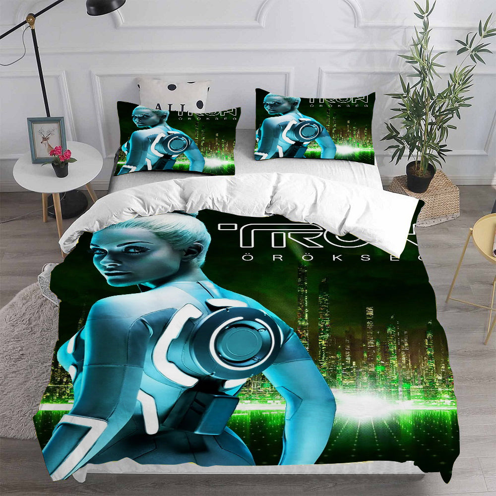 Tron Legacy Cosplay Bedding Set Duvet Cover Pillowcases Halloween Home Decor