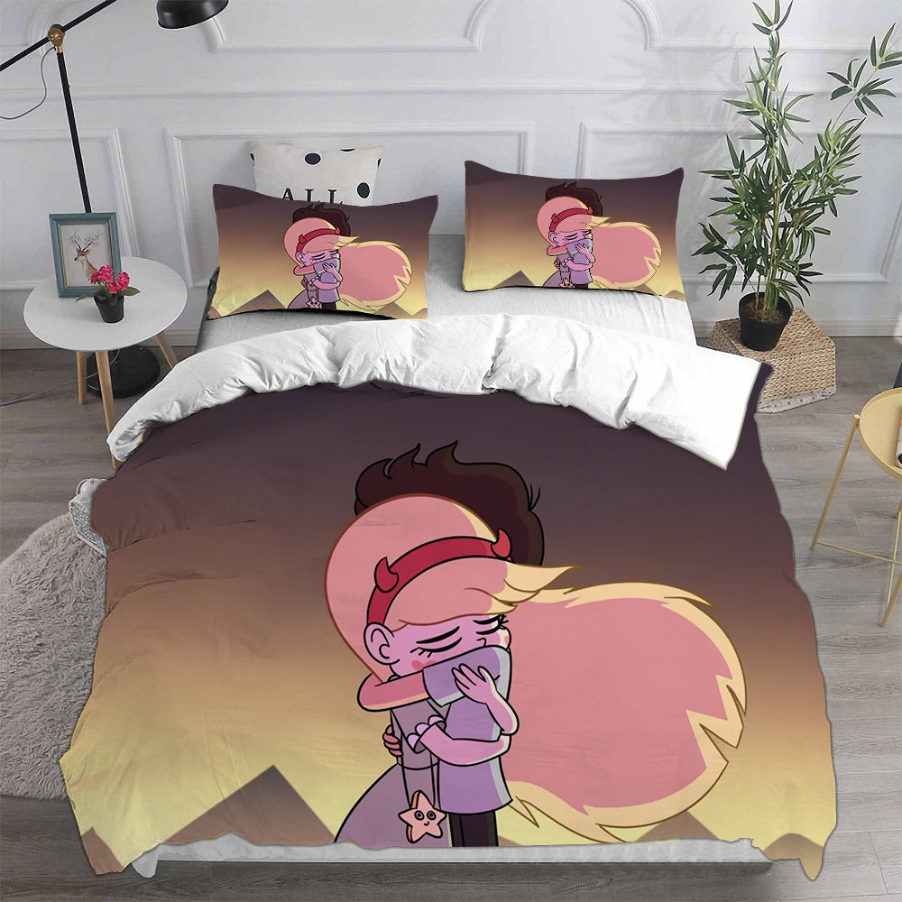 Star vs. the Forces of Evil Cosplay Bedding Set Duvet Cover Pillowcases Halloween Home Decor