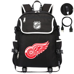 Detroit Red Wings Hockey League Backpack School Notebook Travel Bags