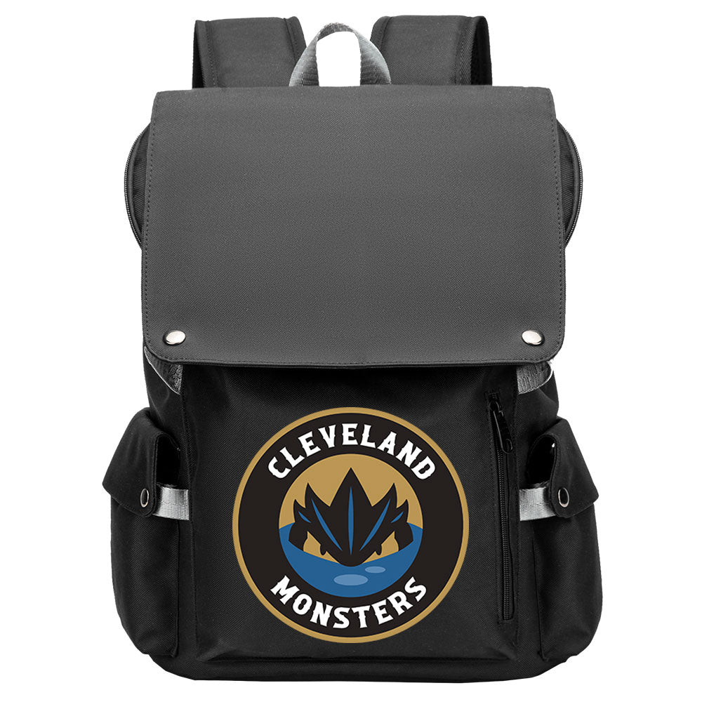 Cleveland Monsters Hockey Team School Backpack Oxford Laptop Bag