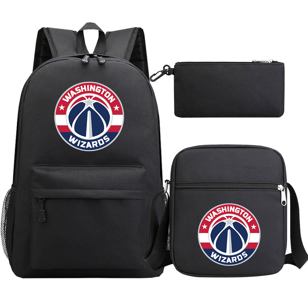 Washington Wizards Basketball School Backpack Shoulder Bag Pencil Bags 3pcs Set