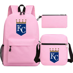 Kansas City Royals Baseball School Backpack Shoulder Bag Pencil Bags 3pcs Set