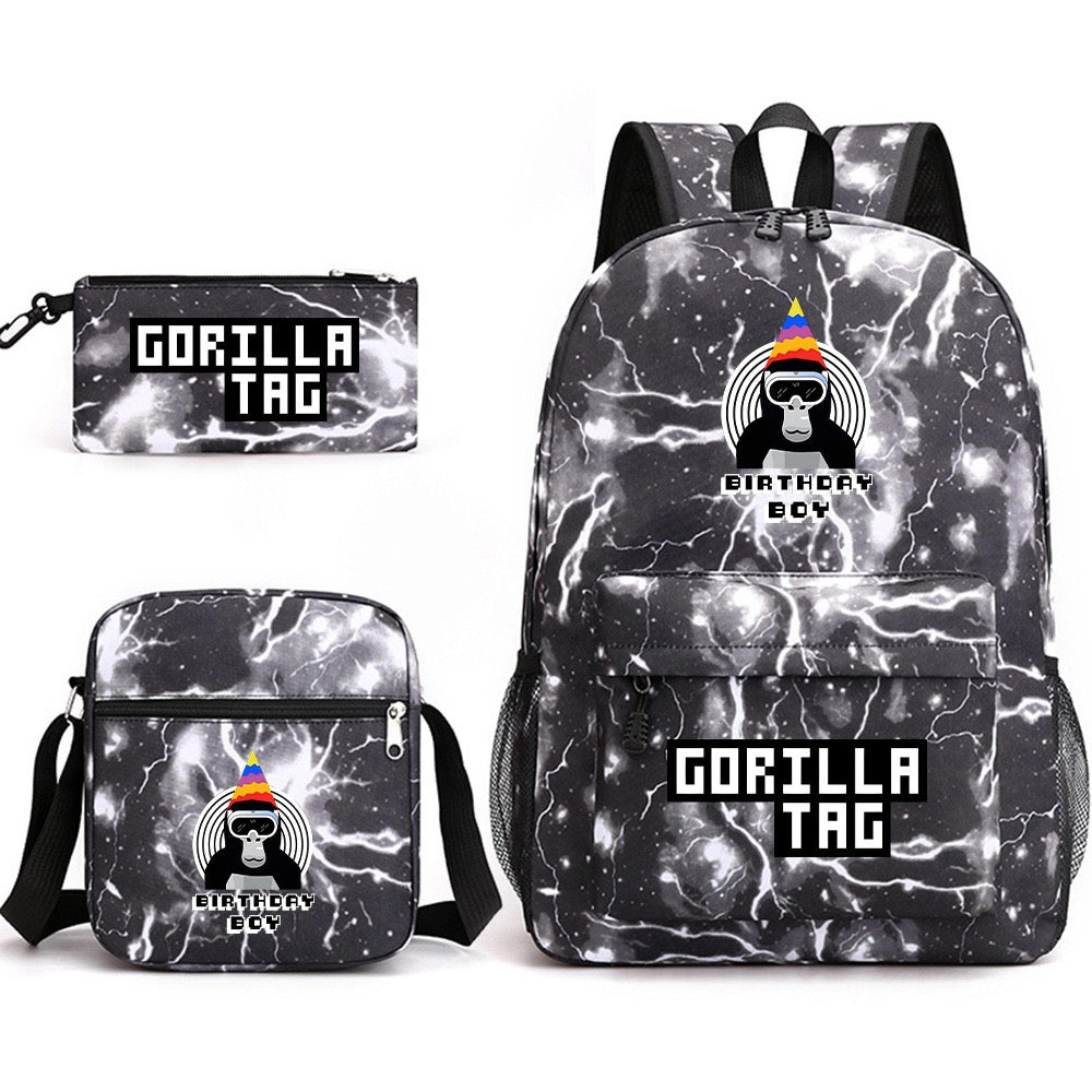 Gorilla Tag School Backpack Shoulder Bag Pencil Bags 3pcs Set