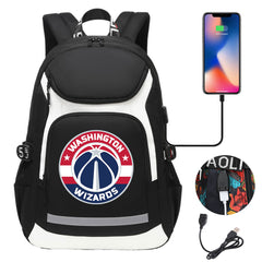 Washington Wizards Backpack School Notebook Travel Bags With USB
