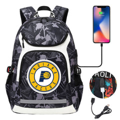Indiana Pacers Backpack School Notebook Travel Bags With USB