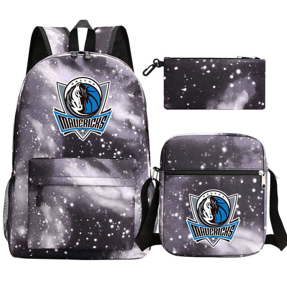 Dallas Mavericks Basketball School Backpack Shoulder Bag Pencil Bags 3pcs Set
