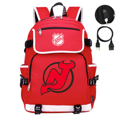New Jersey Devils Hockey League Backpack School Notebook Travel Bag