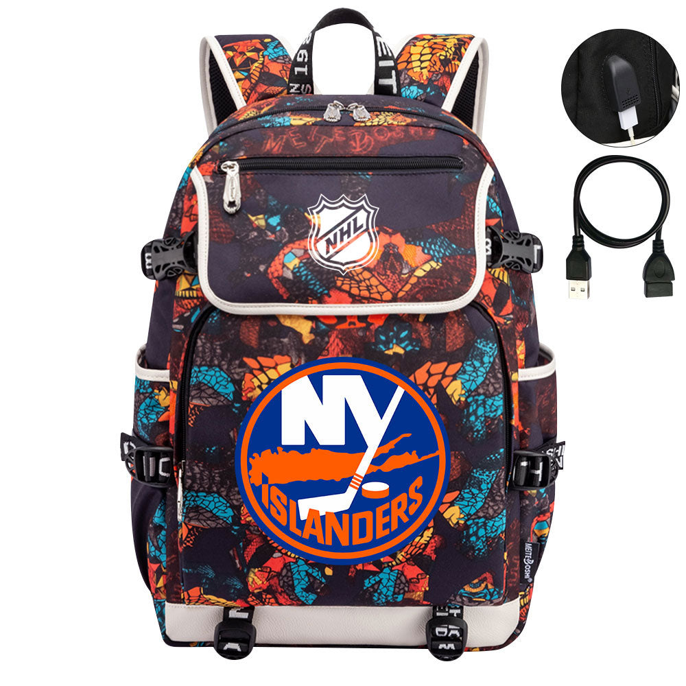 New York Islanders Hockey League Backpack School Notebook Travel Bag