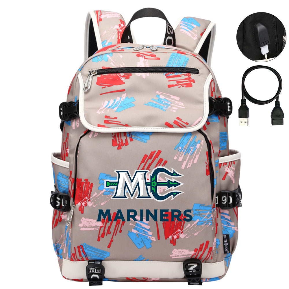 Maine Mariners Hockey League Backpack School Notebook Travel Bag
