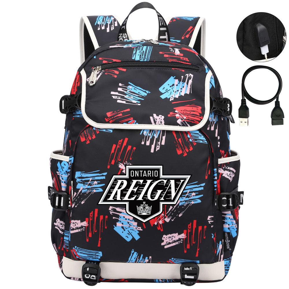 Ontario Reign Hockey League Backpack School Notebook Travel Bag