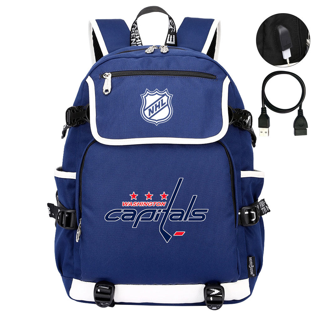 Washington Capitals Hockey League Backpack School Notebook Travel Bag