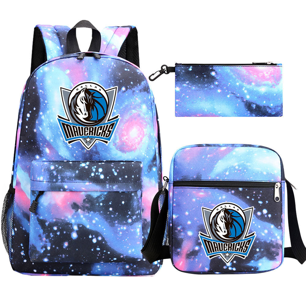 Dallas Mavericks Basketball School Backpack Shoulder Bag Pencil Bags 3pcs Set