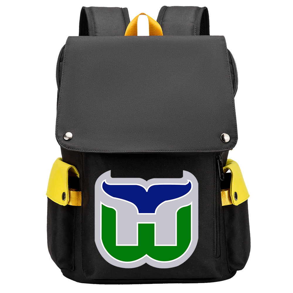 Hartford Whalers Hockey Team School Backpack Oxford Laptop Bag