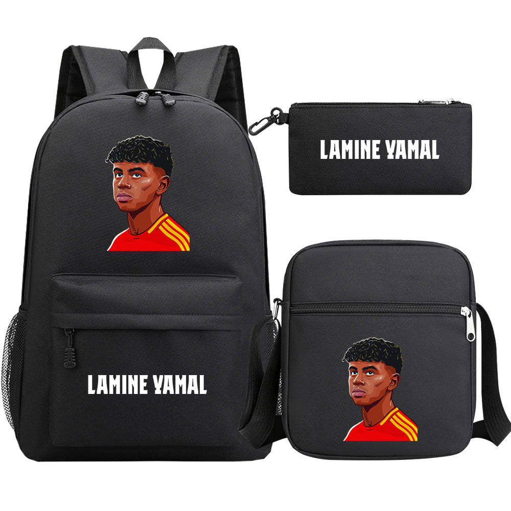 Lamine Yamal Football Player School Backpack Shoulder Bag Pencil Bags 3pcs Set