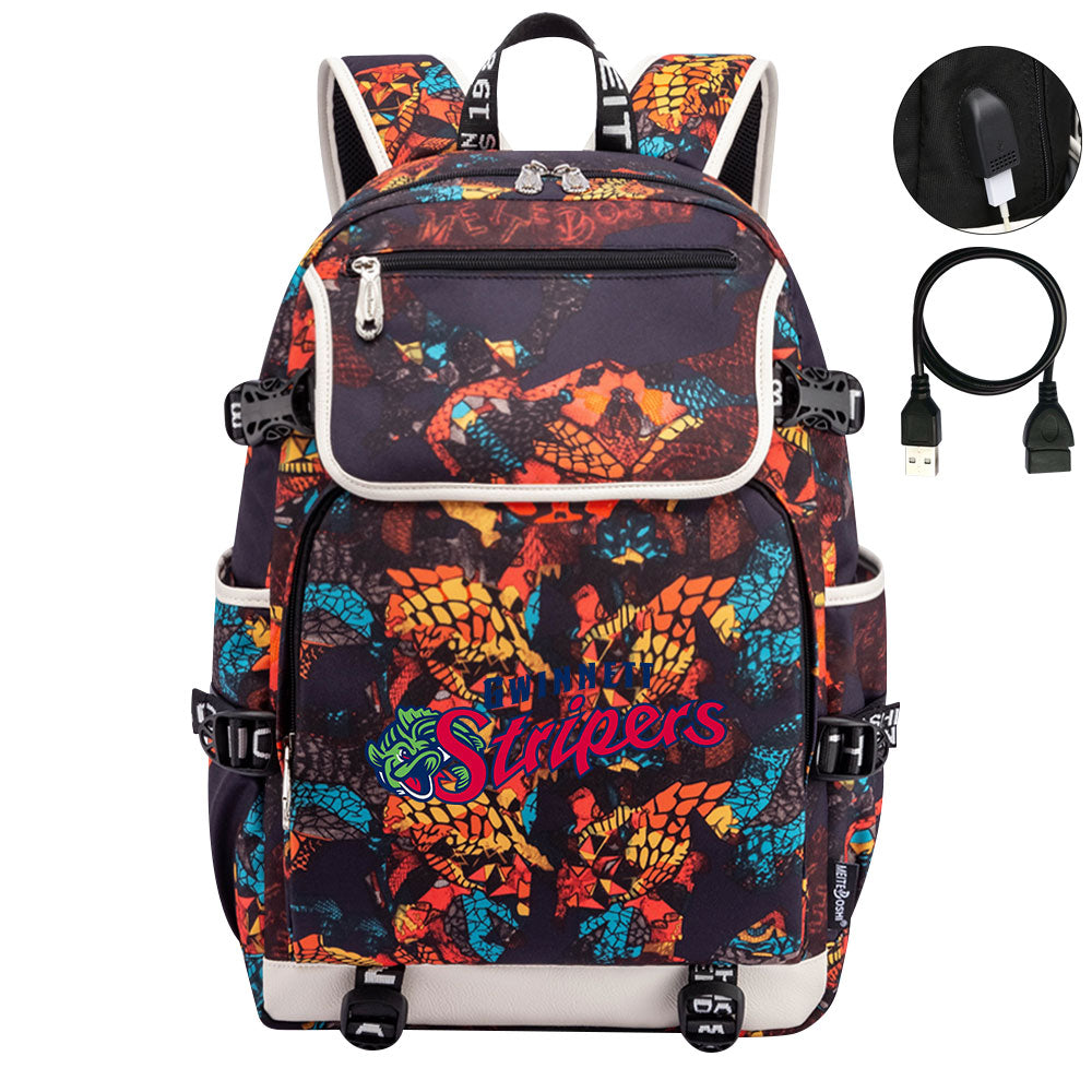 Gwinnett Stripers Backpack School Notebook Travel Bags