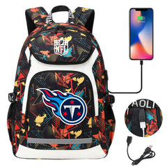 Tennessee Titans Football Rugby Backpack School Notebook Travel Bags With USB