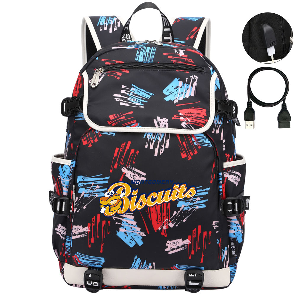 Montgomery Biscuits Backpack School Notebook Travel Bags