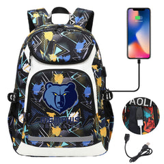 Memphis Grizzlies Backpack School Notebook Travel Bags With USB