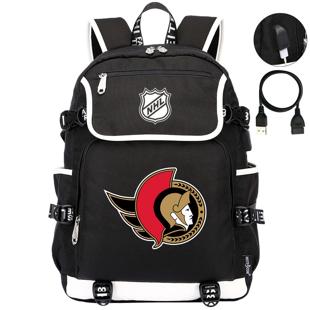Ottawa Senators Hockey League Backpack School Notebook Travel Bags