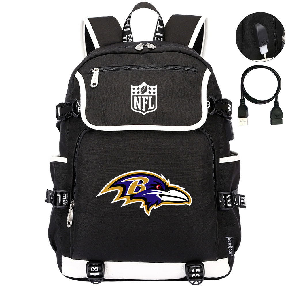 Baltimore Ravens Football Team Rugby Backpack School Notebook Travel Bag