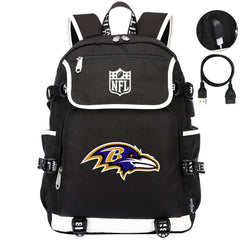 Baltimore Ravens Football Team Rugby Backpack School Notebook Travel Bag